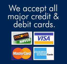 We accept all major credit and debit cards for heating and ac services
